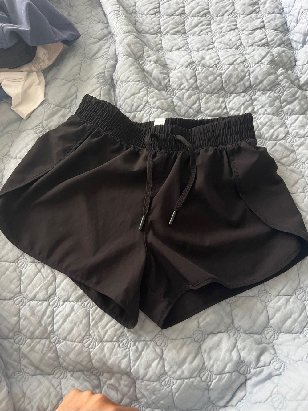 90 Degree By Reflex Black Girls' Drawstring Athletic Shorts